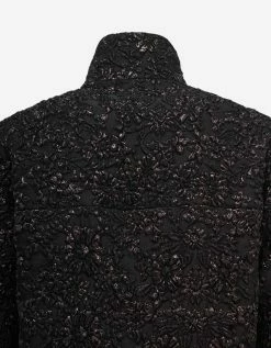 Valentino Black Nylon Brocade Jacket Clothing