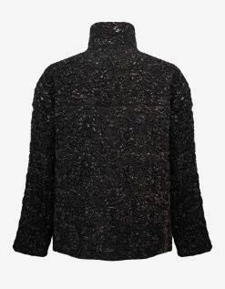Valentino Black Nylon Brocade Jacket Clothing