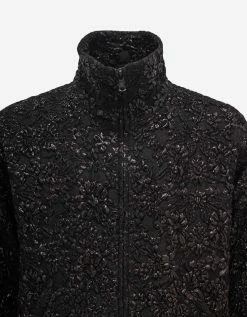 Valentino Black Nylon Brocade Jacket Clothing