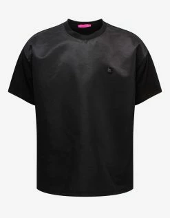 Valentino Black Nylon Front Stud Detail T-Shirt