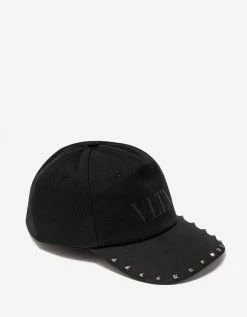 Valentino Accessories Black Rockstud Baseball Cap