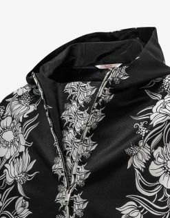 Valentino Black Street Flowers Daisyland Print Anorak
