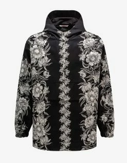Valentino Black Street Flowers Daisyland Print Anorak