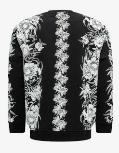 Valentino Black Street Flowers Daisyland Sweatshirt Clothing
