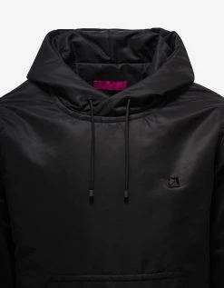 Valentino Black Stud Detail Nylon Hoodie