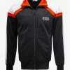Valentino Black Track Jacket With Orange Stripes