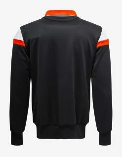 Valentino Black Track Jacket With Orange Stripes