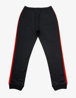 Valentino Black Track Pants With Orange Stripes Clothing