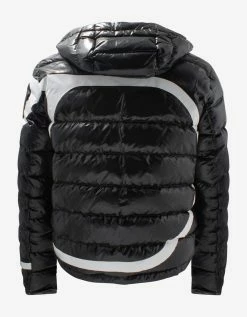 Valentino Black VLogo Print Nylon Puffer Jacket