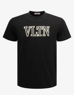 Valentino Black VLTN Embroidered T-Shirt