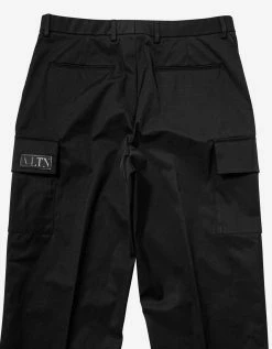 Valentino Clothing Black VLTN Tag Cargo Trousers