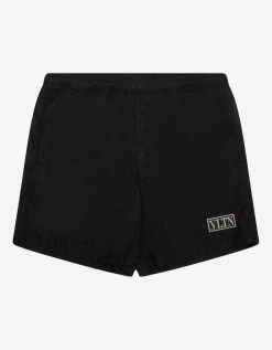 Valentino Clothing Black VLTN Tag Swim Shorts
