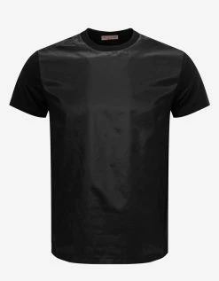 Valentino Black Washed Taffeta Panel T-Shirt Clothing