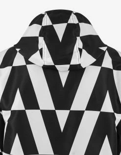Valentino Black & White Logo Monogram Nylon Windbreaker Clothing