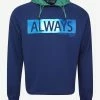 Valentino Blue 'Always' Print Hooded Sweatshirt Clothing