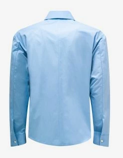 Valentino Blue Logo Embroidered Shirt Clothing