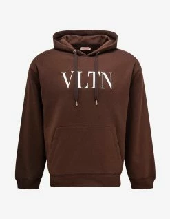 Valentino Clothing Brown VLTN Embroidered Hoodie