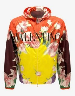 Valentino Flying Flowers Print Nylon Windbreaker Clothing