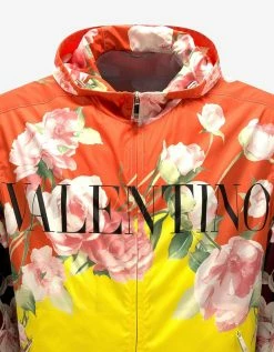 Valentino Flying Flowers Print Nylon Windbreaker Clothing
