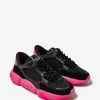 Valentino Garavani Black Bubbleback Mesh And Suede Trainers