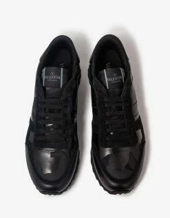 Valentino Garavani Black Camouflage Noir Rockrunner Trainers