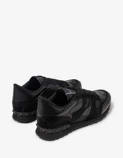 Valentino Garavani Black Camouflage Noir Rockrunner Trainers