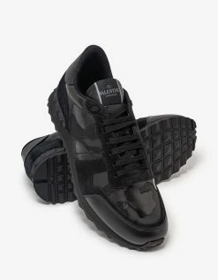 Valentino Garavani Black Camouflage Noir Rockrunner Trainers