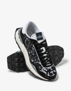 Outlet π Valentino Garavani Black & Grey Lace & Mesh Lacerunner Trainers β 14 Valentino Garavani Black & Grey Lace & Mesh Lacerunner Trainers