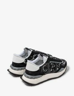 Outlet π Valentino Garavani Black & Grey Lace & Mesh Lacerunner Trainers β 15 Valentino Garavani Black & Grey Lace & Mesh Lacerunner Trainers