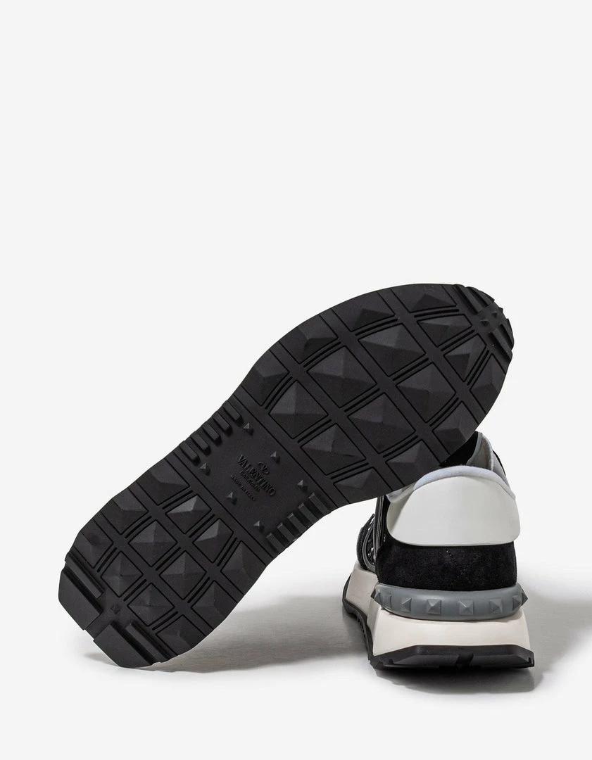 Outlet π Valentino Garavani Black & Grey Lace & Mesh Lacerunner Trainers β 7 Valentino Garavani Black & Grey Lace & Mesh Lacerunner Trainers