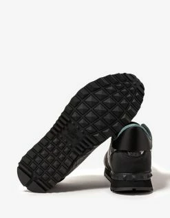 Valentino Garavani Black & Grey Wool Felt Camo Rockrunner Trainers