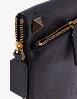 Valentino Garavani Black Identity Leather Clutch