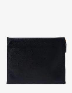 Valentino Garavani Black Identity Leather Clutch