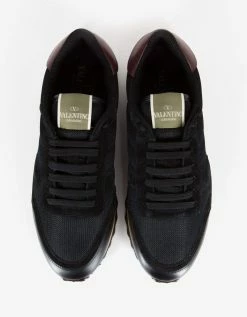 Valentino Garavani Black Nylon Mesh Rockrunner Trainers