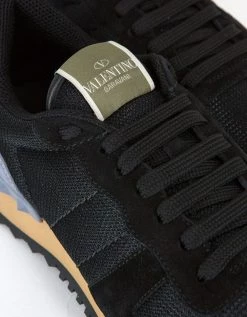 Valentino Garavani Black Nylon Mesh Rockrunner Trainers