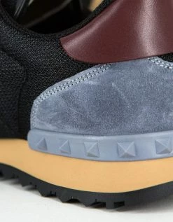 Valentino Garavani Black Nylon Mesh Rockrunner Trainers