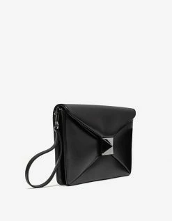 Valentino Garavani Accessories Black One Stud Nappa Clutch Bag