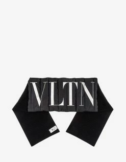 Valentino Accessories Black Padded Logo Scarf