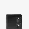 Valentino Garavani Black Patent Leather VLTN Billfold Wallet
