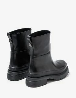 Valentino Garavani Black Roman Stud Leather Ankle Boots