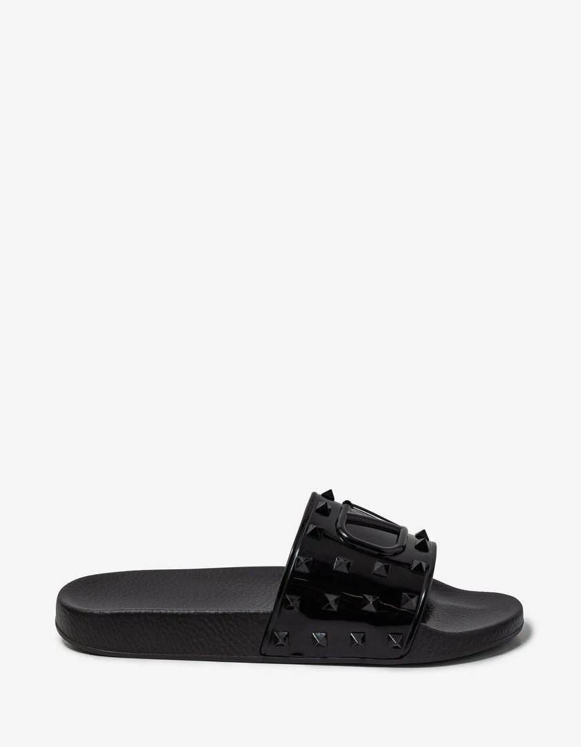 Wholesale ๐ Valentino Garavani Black โ๏ธ Summer VLogo Signature Slide ๐ฉด Sandals ๐งจ 4 Valentino Garavani Black Summer VLogo Signature Slide Sandals