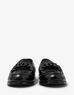 Valentino Garavani Black VLogo Chain Loafers