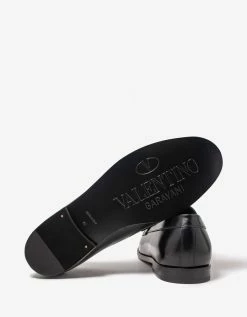 Valentino Garavani Black VLogo Chain Loafers