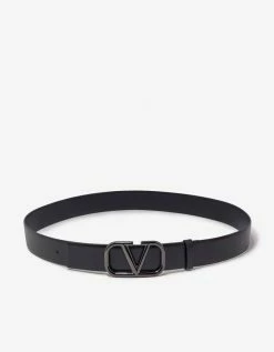 Valentino Garavani Black VLogo Signature Buckle Belt 35MM Accessories