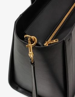Valentino Garavani Black VLogo Signature Leather Tote Bag Accessories