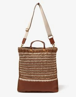 Valentino Garavani Bags Brown Leather And Crochet Tote Bag