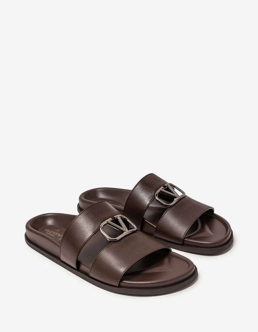 Top 10 👏 Valentino Garavani Brown VLogo Slide 🩴 Sandals 🎉 3 Valentino Garavani Brown VLogo Slide Sandals