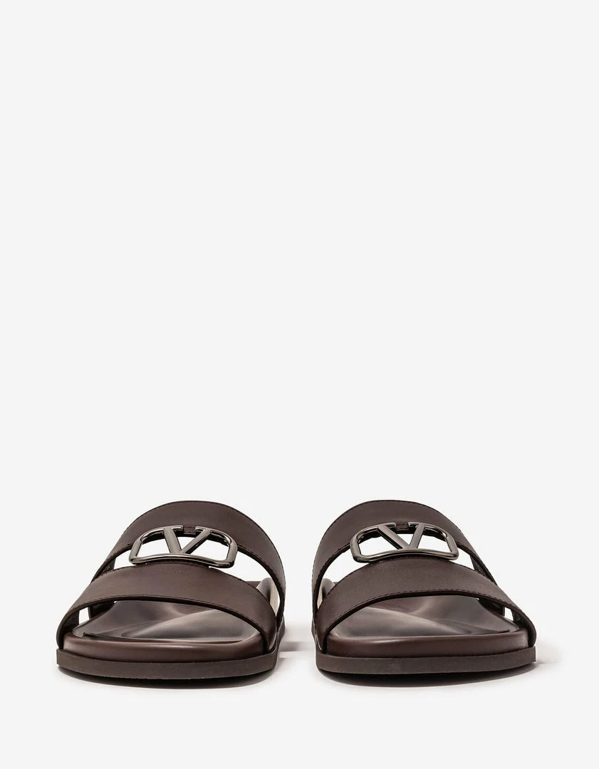 Top 10 👏 Valentino Garavani Brown VLogo Slide 🩴 Sandals 🎉 7 Valentino Garavani Brown VLogo Slide Sandals
