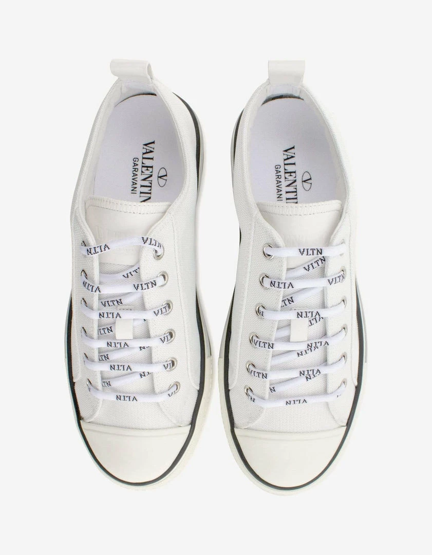Budget 🌟 Valentino Garavani Giggies White Canvas Trainers 🔥 6 Valentino Garavani Giggies White Canvas Trainers