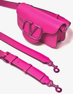 Valentino Garavani Accessories Pink PP Mini Loco Crossbody Bag
